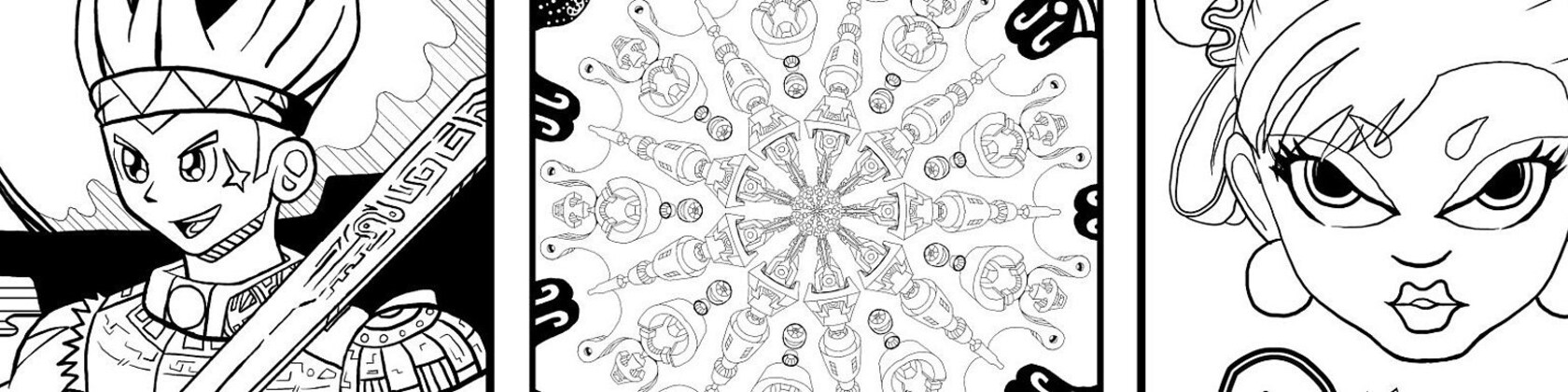 Adult Coloring Pages: Anime / Geek / Gaming by ColoringAnimeGaming