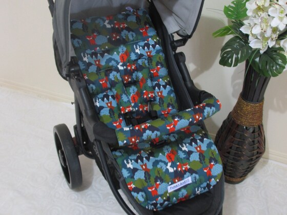 Handmade pram liner set-Llamas,mint green-100/% cotton,universal*Funky babyz