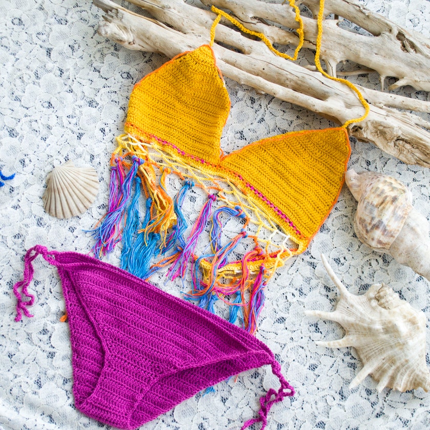 MISTFALL | Anika Crochet Set – Two-piece beach outfit in airy mesh