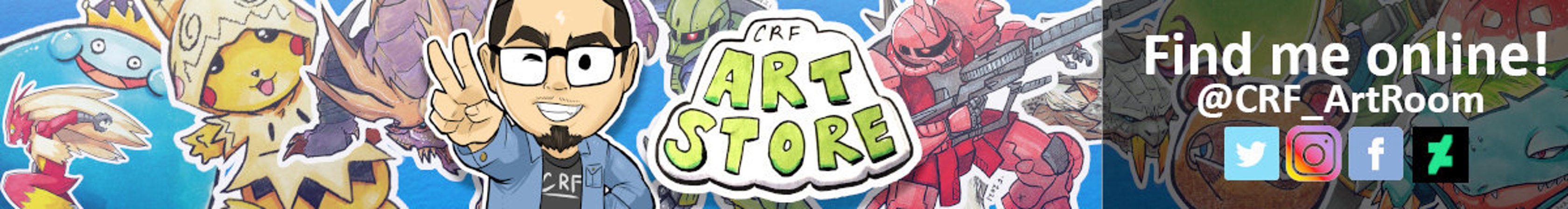 Nerdy art prints and stickers by CRFArtStore on Etsy