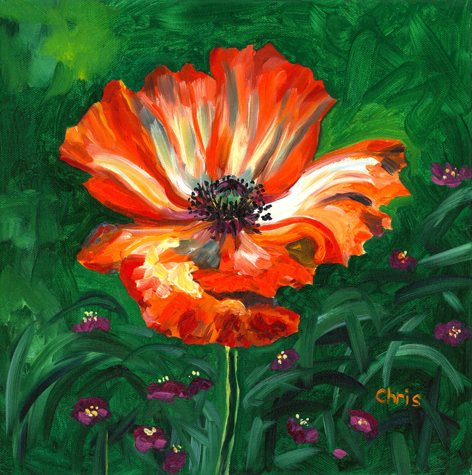 Garden Flag Large Size Sunflower With Dahlias On Blue