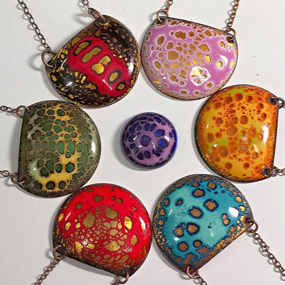 Unique handmade copper enamel jewelry and by thefillyboutique