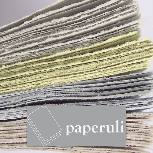 5 Blank Cards Handmade Paper Natural Colored