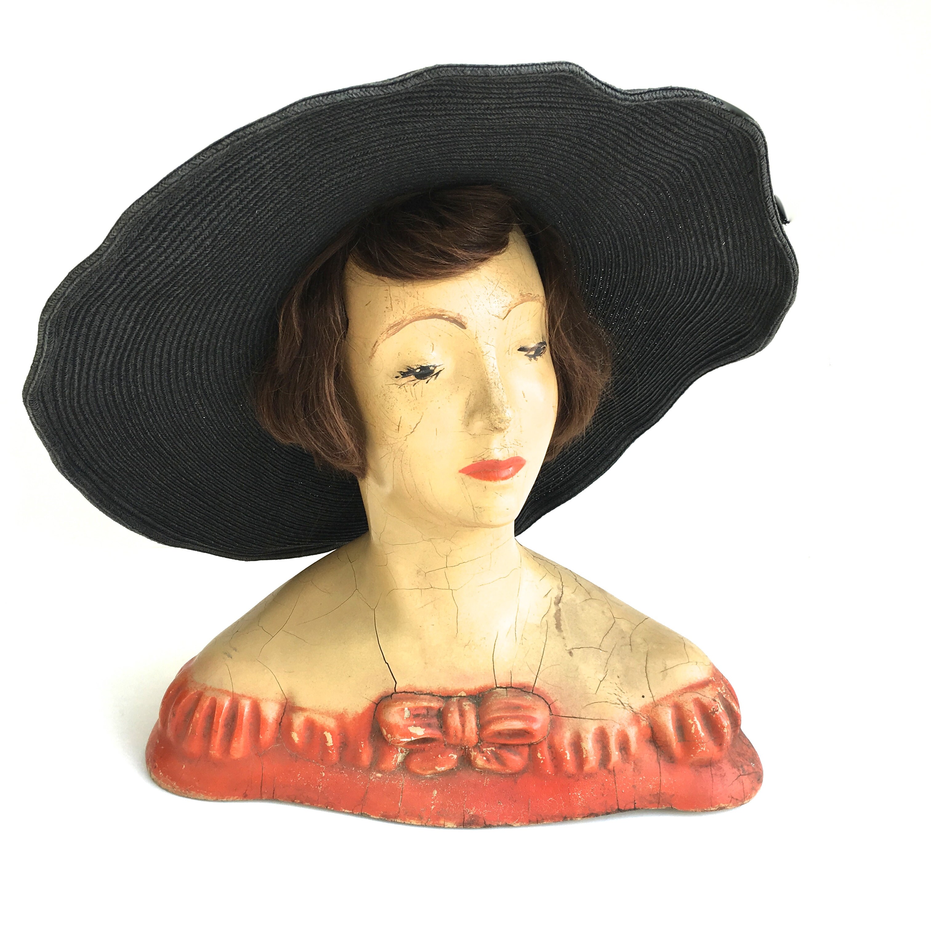 Vintage Original Face sculpture Womans Head Wall Hanging Unique original Pottery art piece