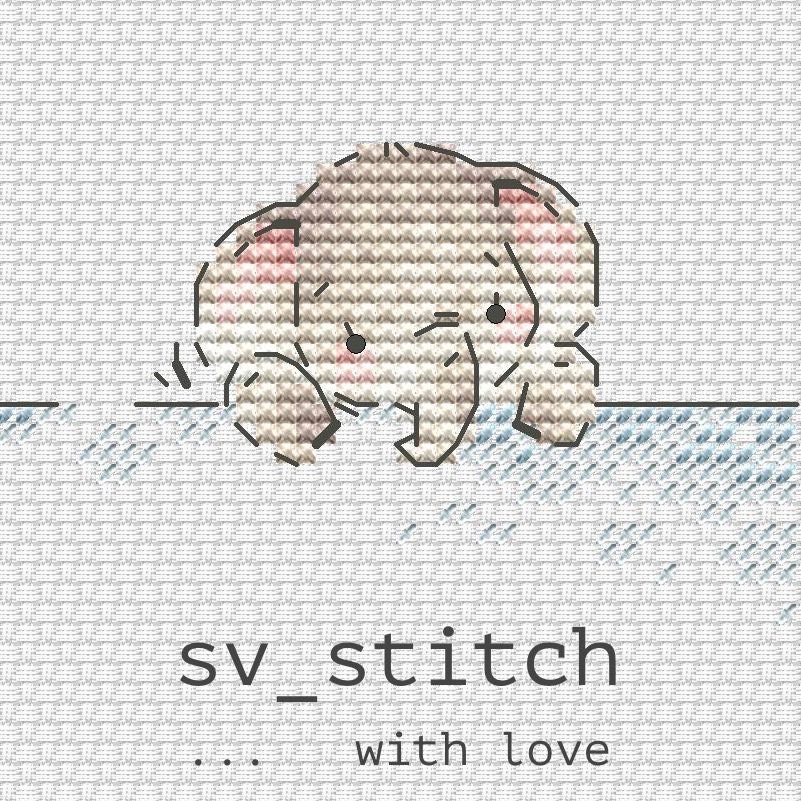 Elephant and Bunny Friends Cross Stitch Pattern Cute animal cross