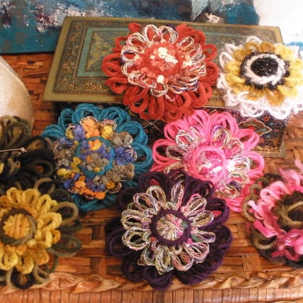 LoveKnotsCrochet 3 Pack Crochet Acrylic Pins / Crochet Heart Diagram / Floral Yarn Ball / Live Crochet