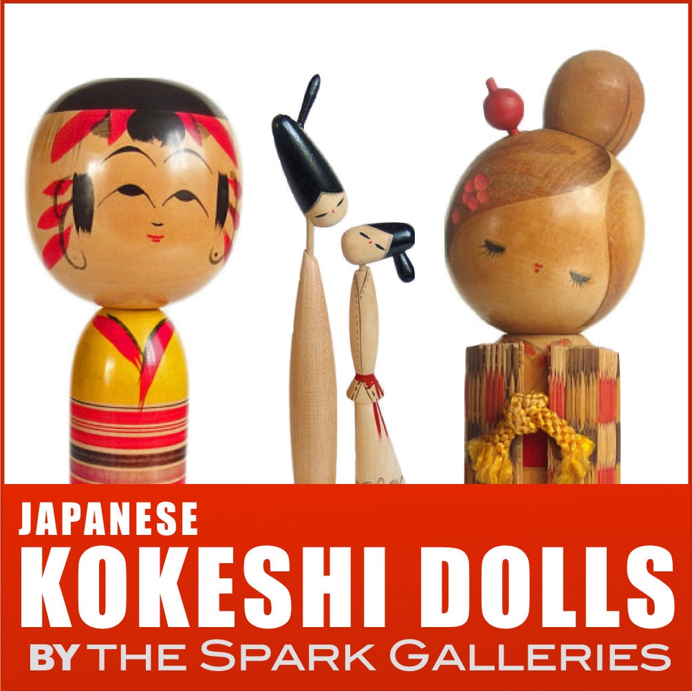 KOKESHI SAMURAI Japanese Wooden Doll Red ver figure ornament Usabro Japan F/S