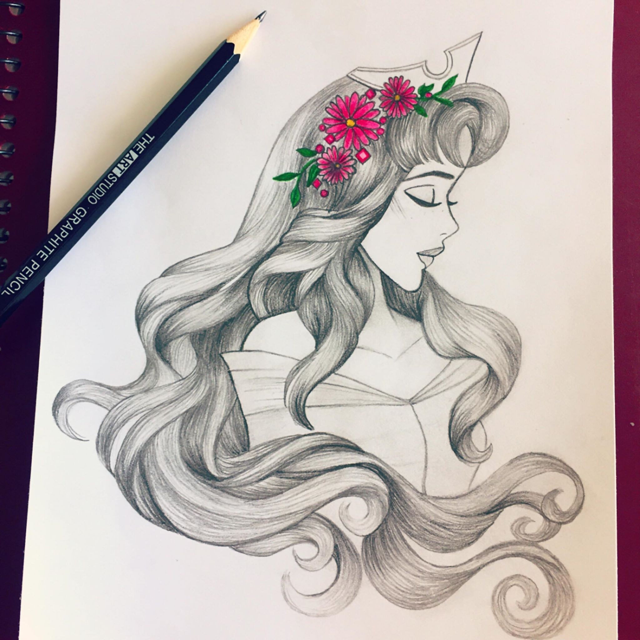 Princesa Aurora La Bella Durmiente Impresion De Dibujo De Etsy Mexico