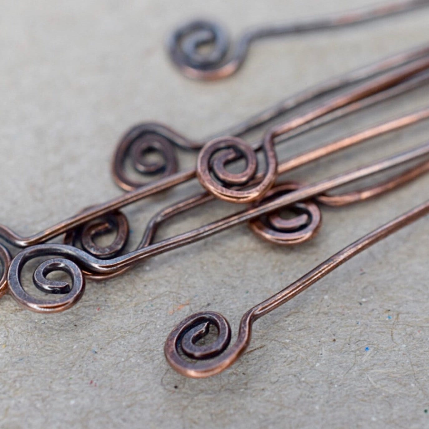 5/15pcs Copper Charm Handmade Artisan Swirl Shiny - Etsy