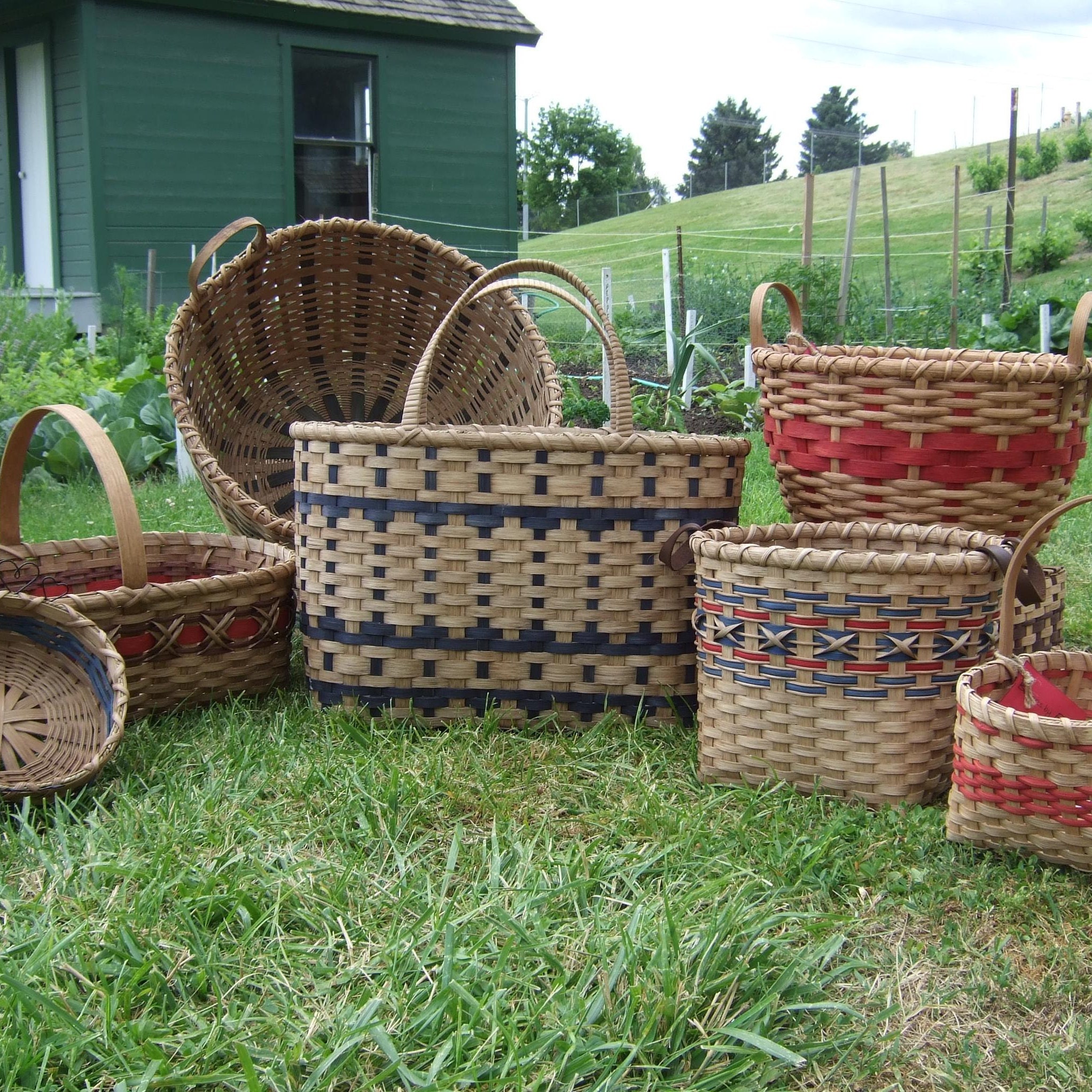 Handwoven baskets by BasketsByEmily on Etsy