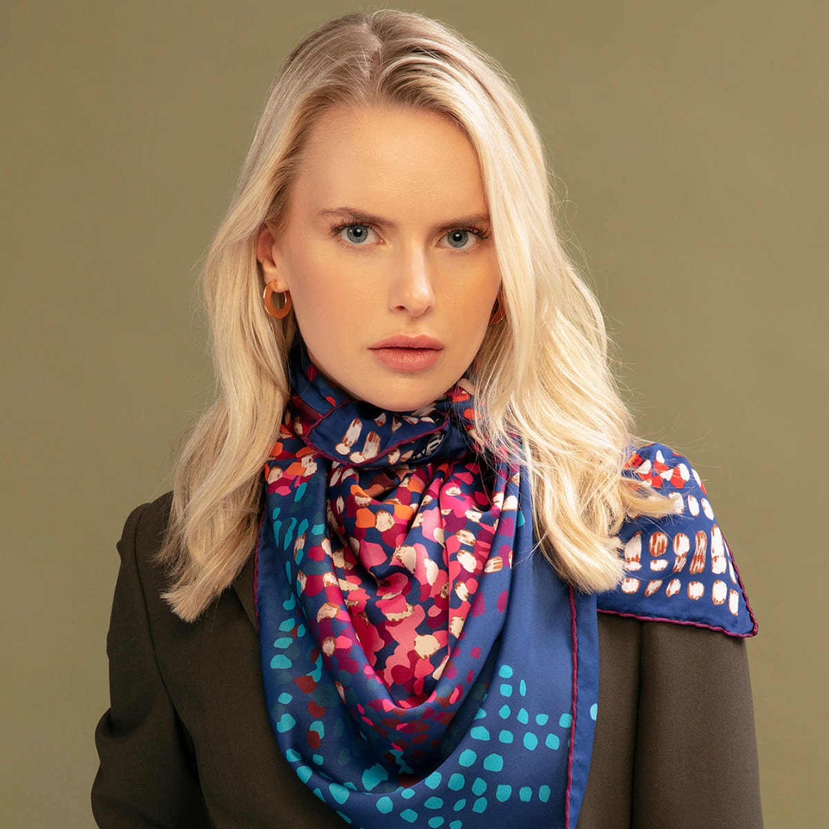 Breathable Digital Crack Printed Premium Scarves with Gift Packed Set FREE Bracelet Silk and River 100% Handmade Scarf