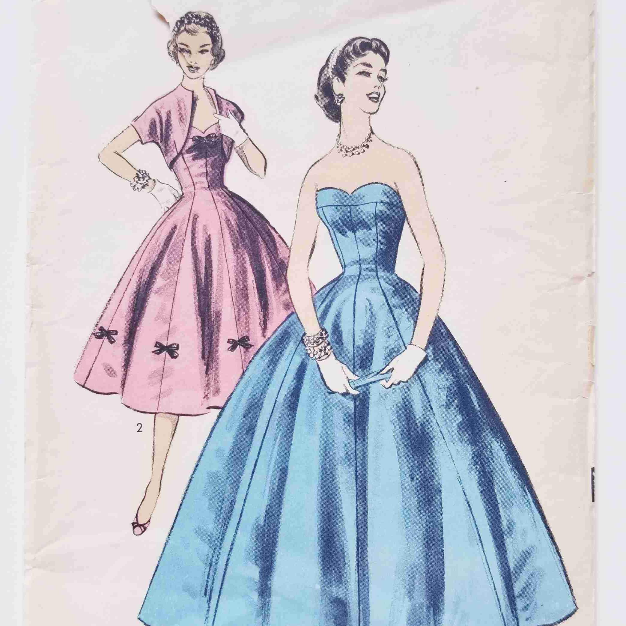 LOVELY VTG 1940s DRESS MCCALL Sewing Pattern 10/28.5