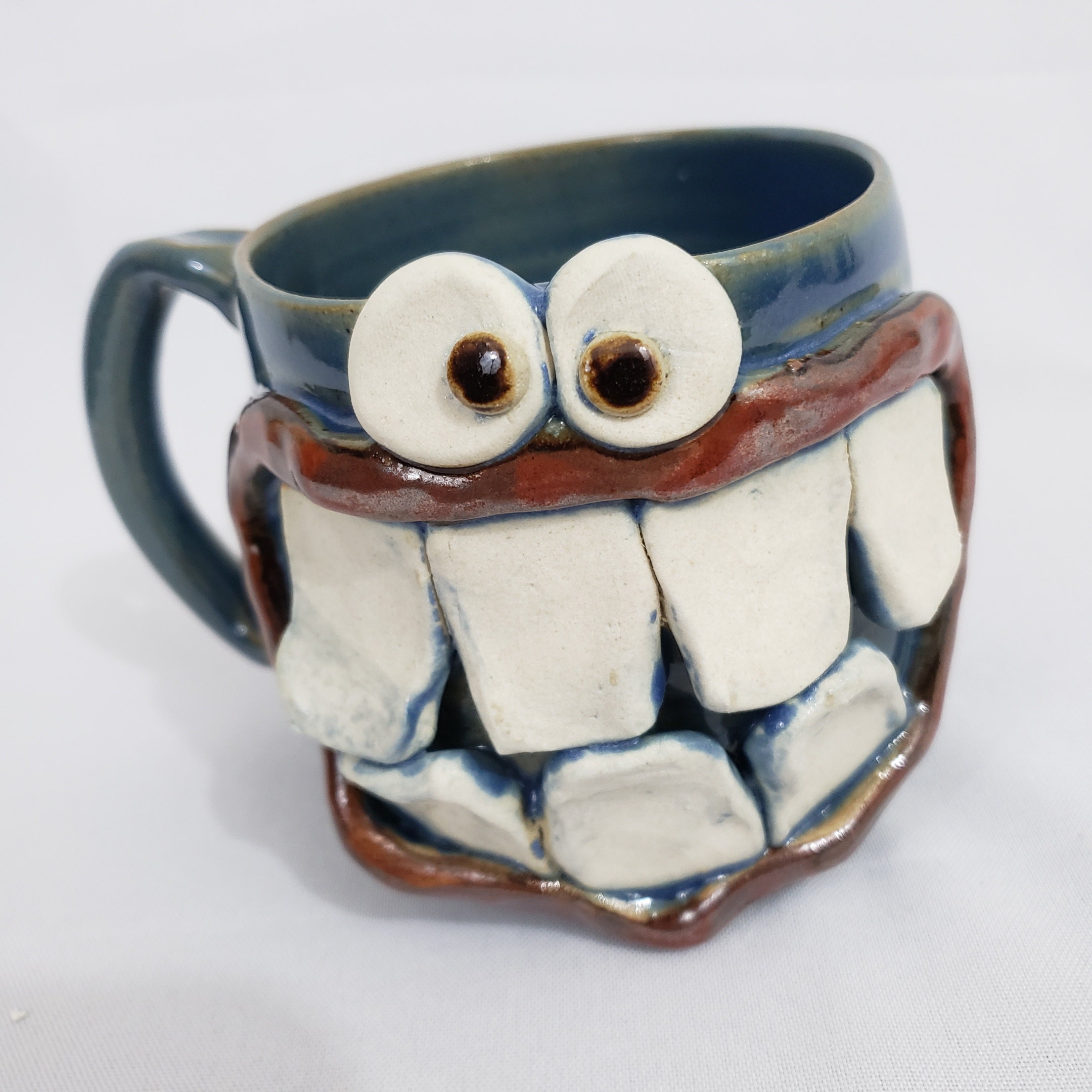 Sleepy Monday Morning Coffee Cup. Funny Face Mug. Blue Tea Mug. Hot  Chocolate Teacup Mug. Funky Cool Coffee Cups. Fun Gag Gift. Ug Chug. 