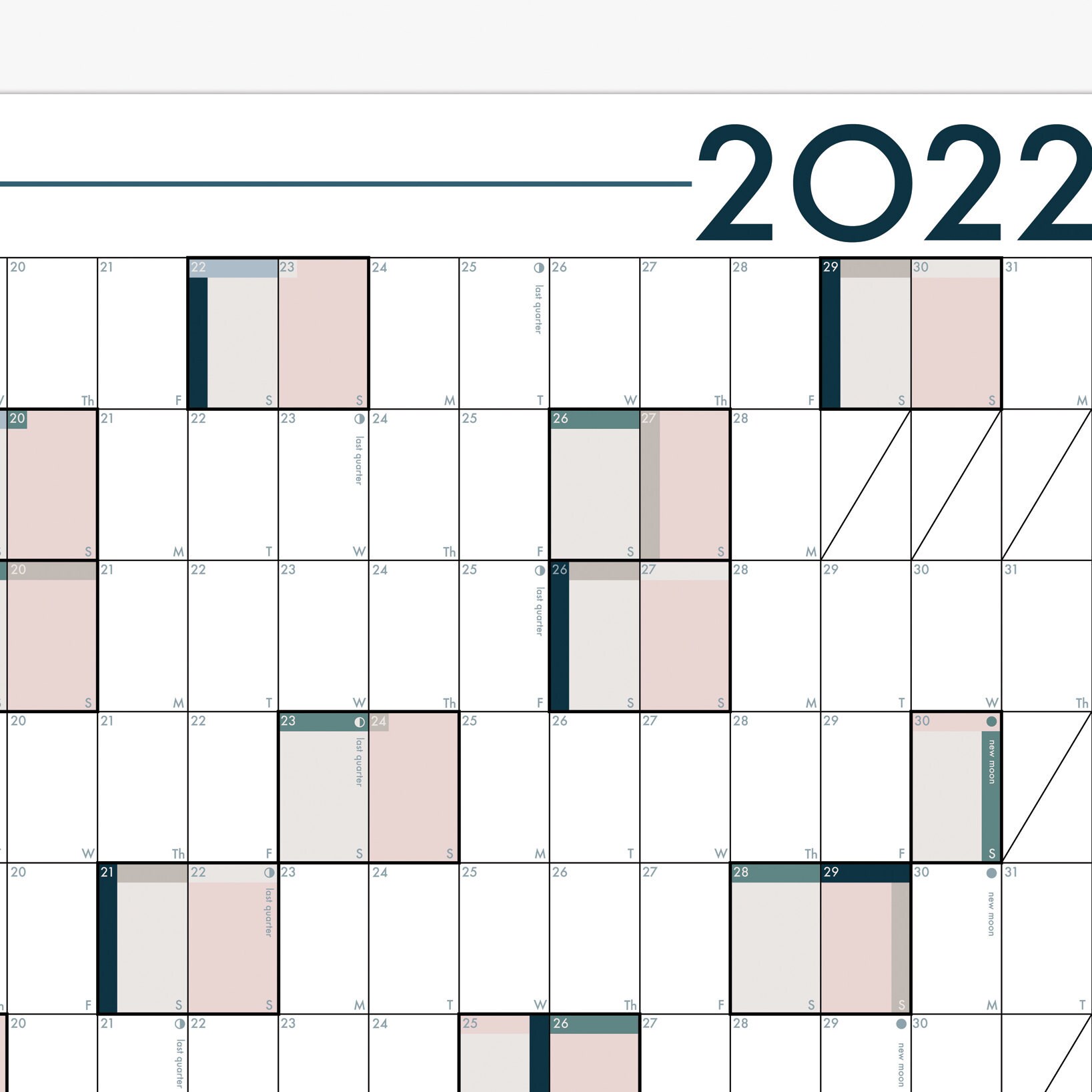 Calendrier Ewc 2023 2020 A1 Year Wall Planner Modernist Primary Colour Calendar | Etsy