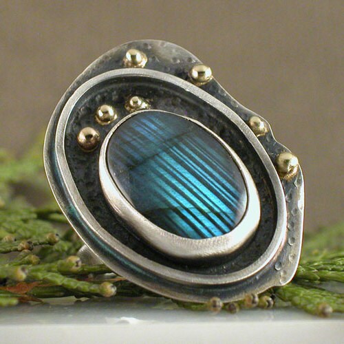 Handmade Sterling Silver, Copper and Turquoise One of a Kind