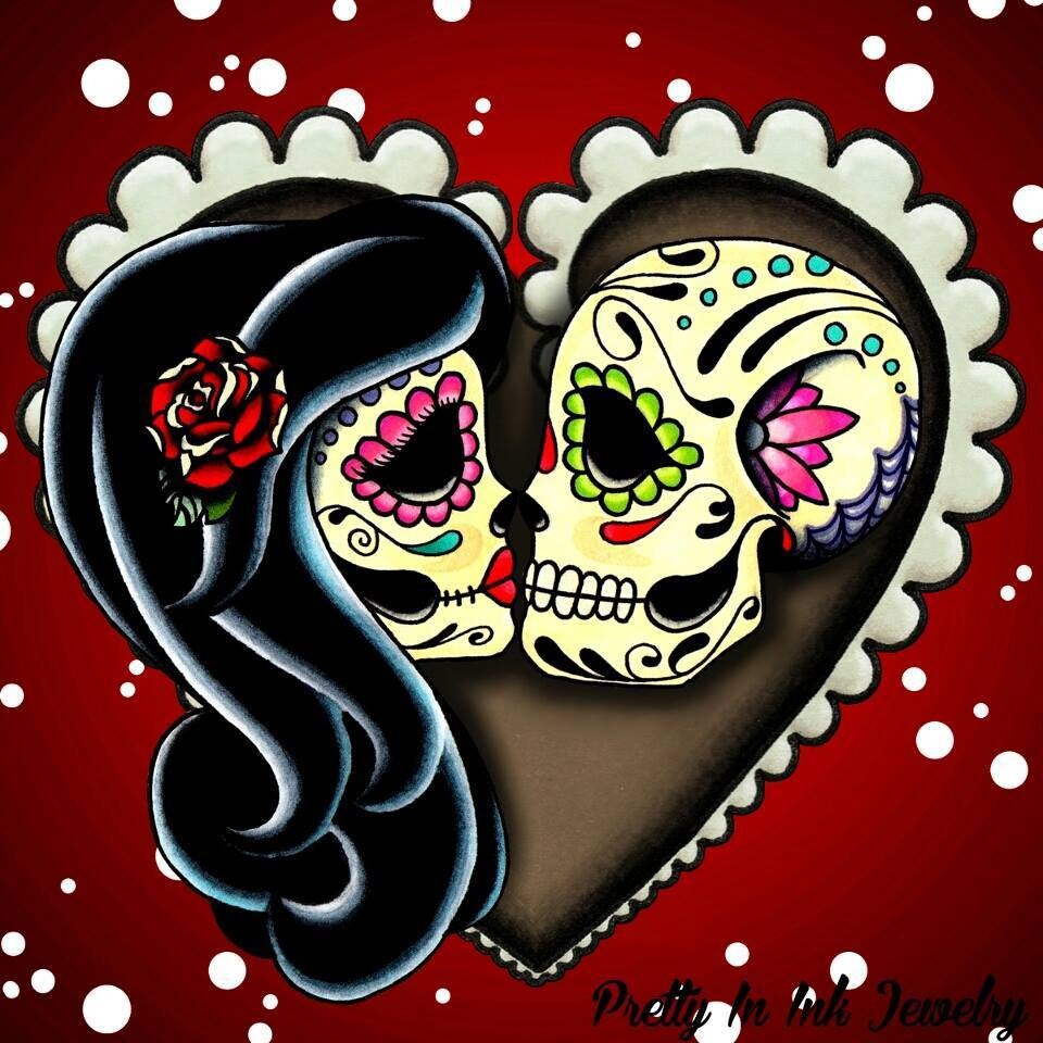 Pretty In Ink Day of the Dead Art Jewelry & by