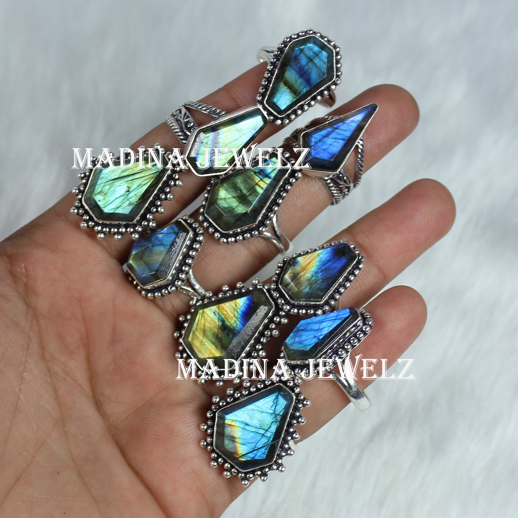 Amazing Sale ! Alluring Faceted Rainbow Moonstone Pendant Bulk Coffin Moonstone Necklace Natural Flashy Rainbow Moonstone Pendant Jewelry