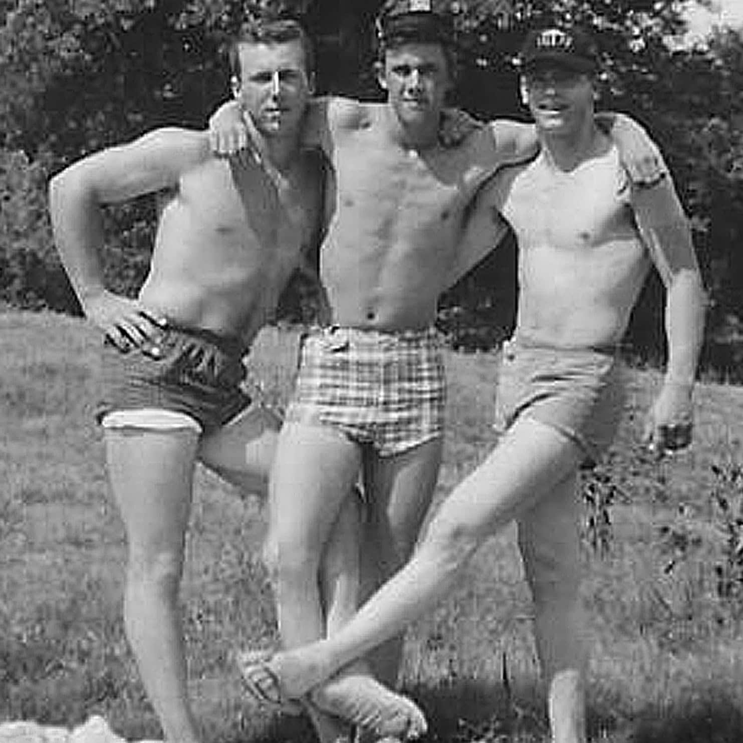 Prints Vintage 1936 Photo Reprint Nude Man Poses Outside Mom's House in Laguna Beach California