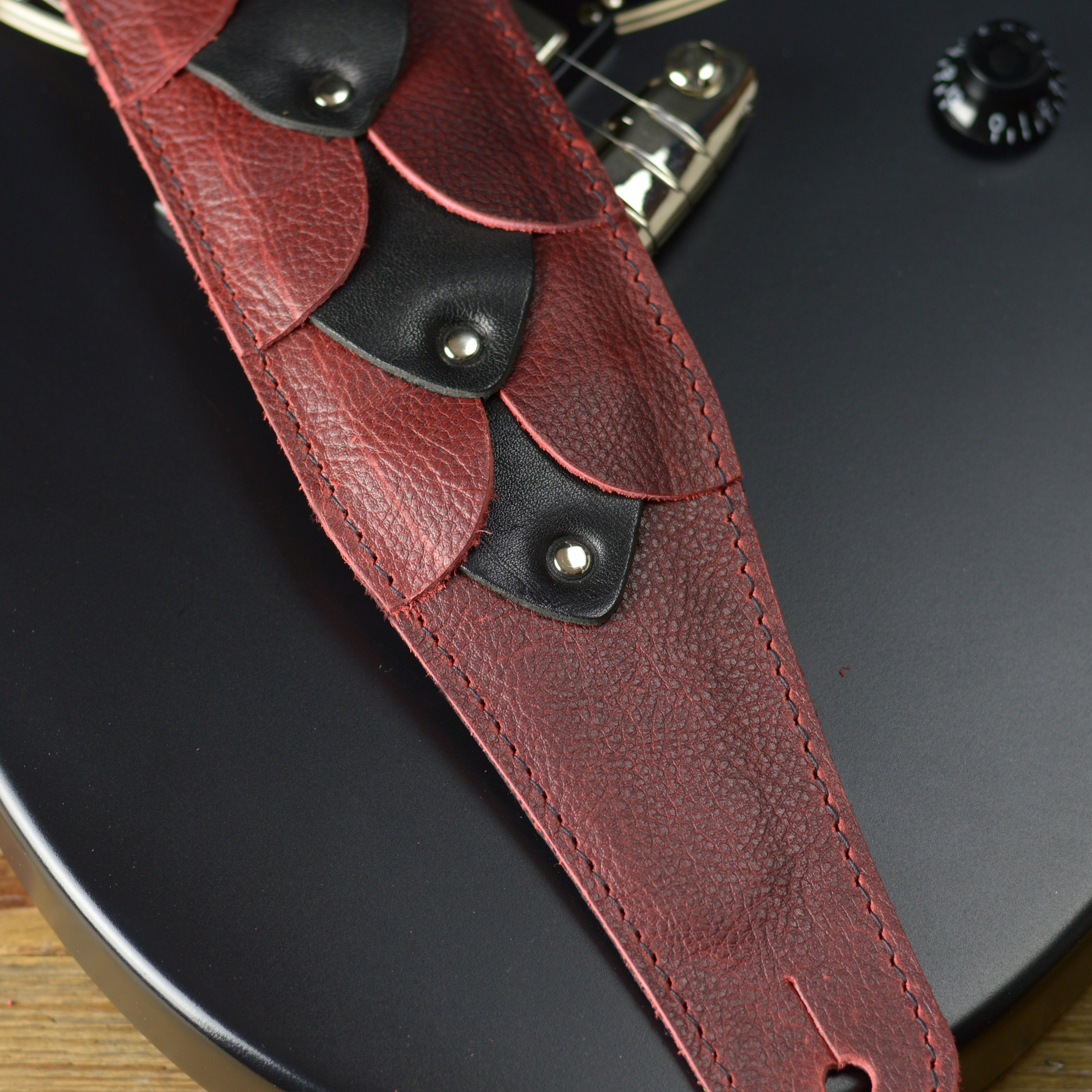 Sangle de cou de guitare en cuir véritable, support de ceinture de
