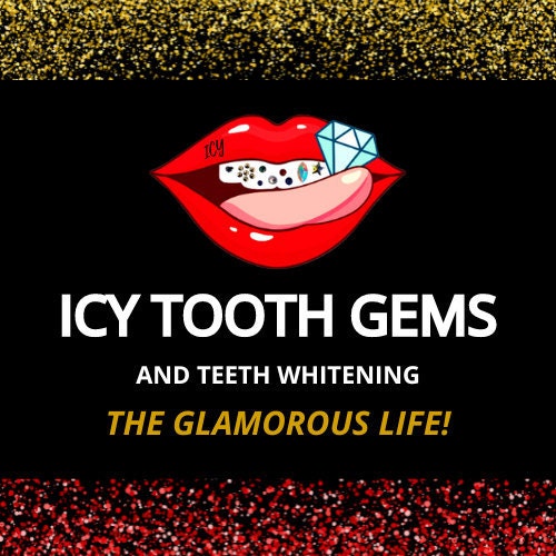DIY Tooth Gem Kit icy, Dental Adhesive, Instructions, 10 Pcs, UV LED Lite,  Microfiber Brush, Cotton Roll, Wax Gem Picker, Gift for a Bride 
