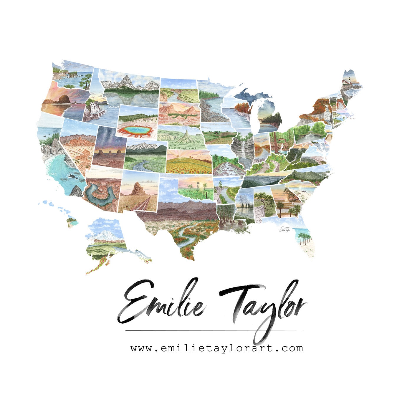 Emilie Taylor Art - Missouri Watercolor Painting, Gateway Arch National Park
