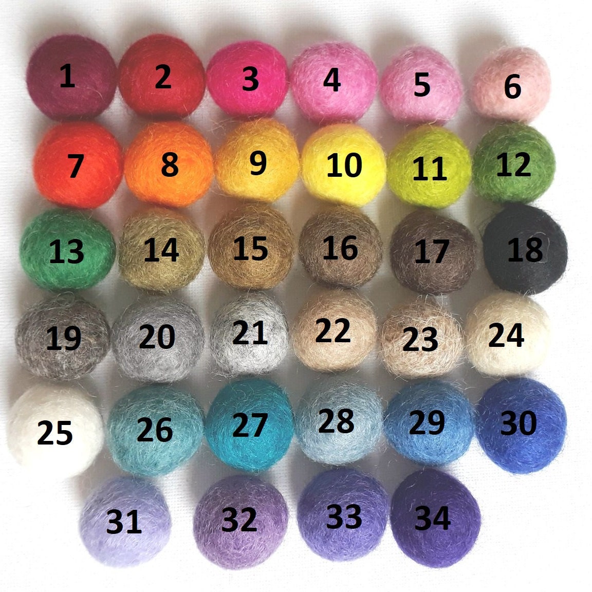 1cm Felt Balls ~ Teal Colour Felt Wool Balls ~ Handmade Pom Pom Woollen Beads 