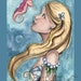 Navidad Playa rompope Sirena nota cartas de Original Acuarelas De Grimshaw