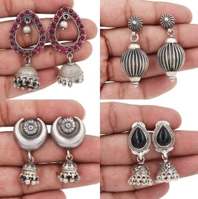 Details about   Indian Traditional Pearl Beads Gemstone Earrings 925 Silver Wedding Jewelry 