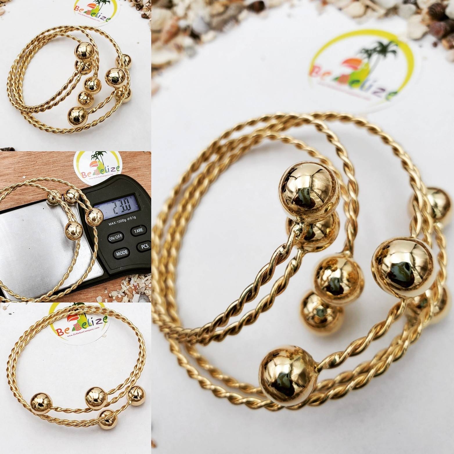 Belizean gold bangles deals