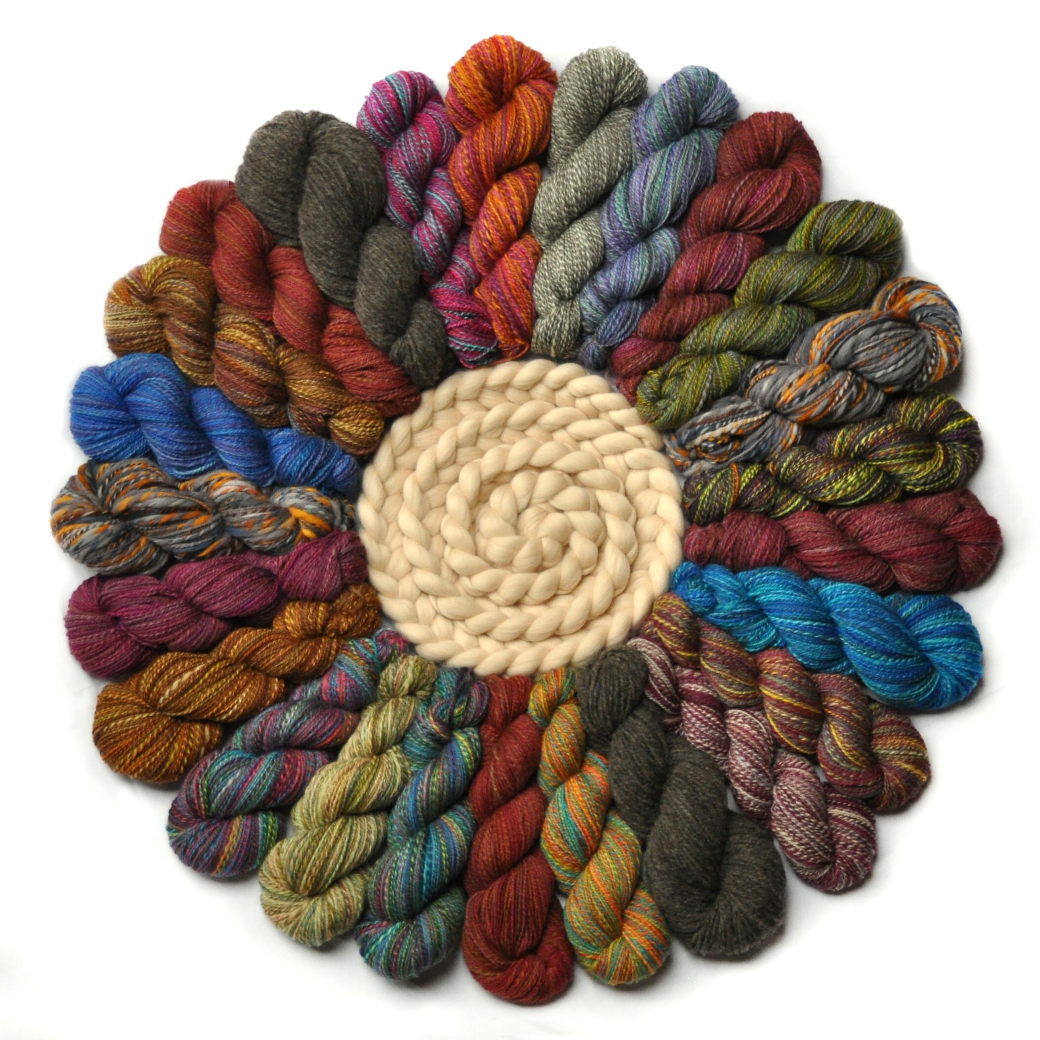 Cotton Roving – braiding, dyeing, spinning and knitting