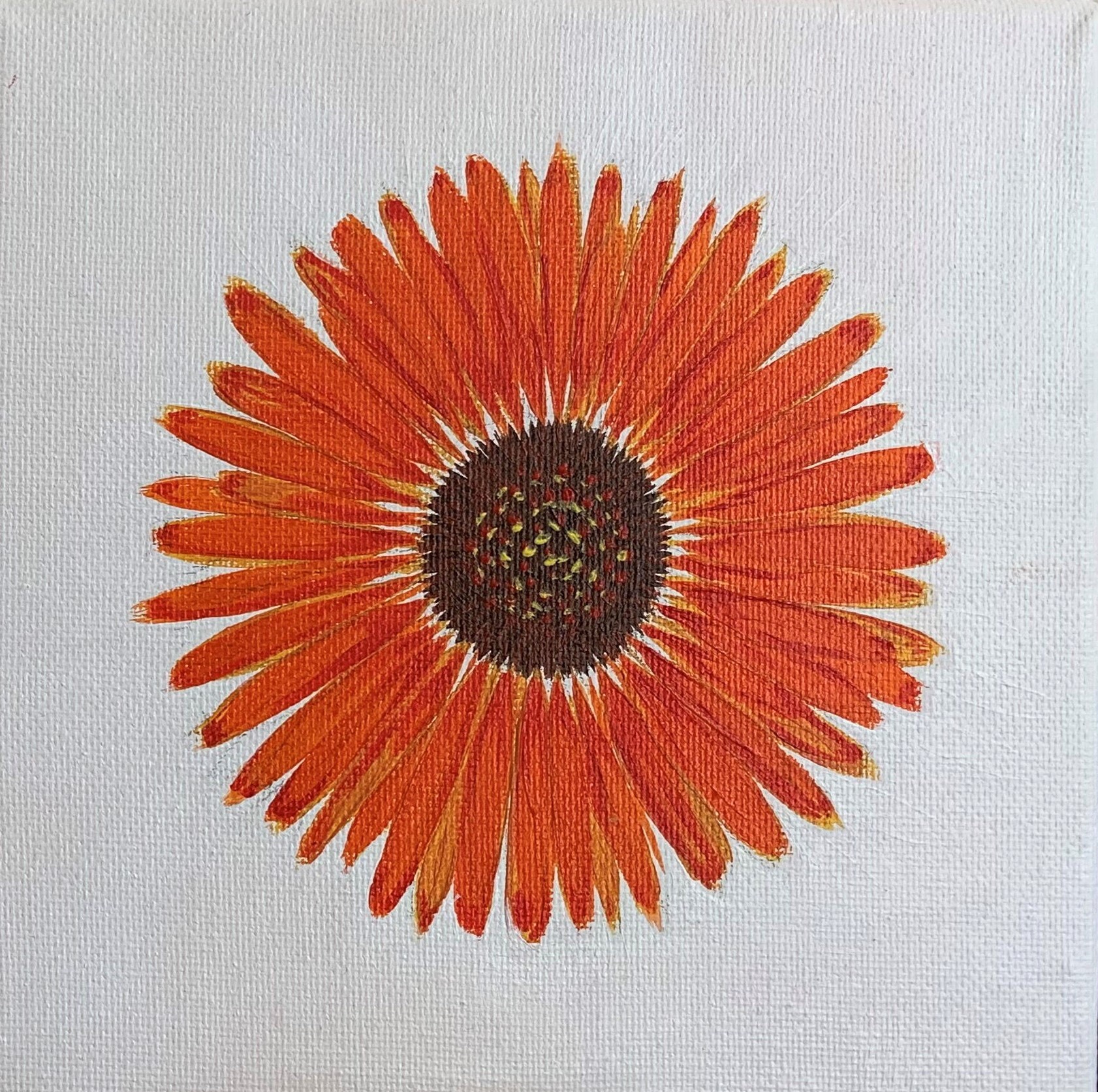 6x6 Original Art, Floral, Flowers, Butterflys, Mini Canvas Painting. 