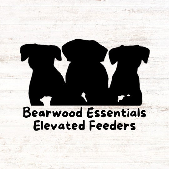 BEARWOOD ESSENTIALS Farmhouse Elevated Dog Feeder, Ebony/White, Small 