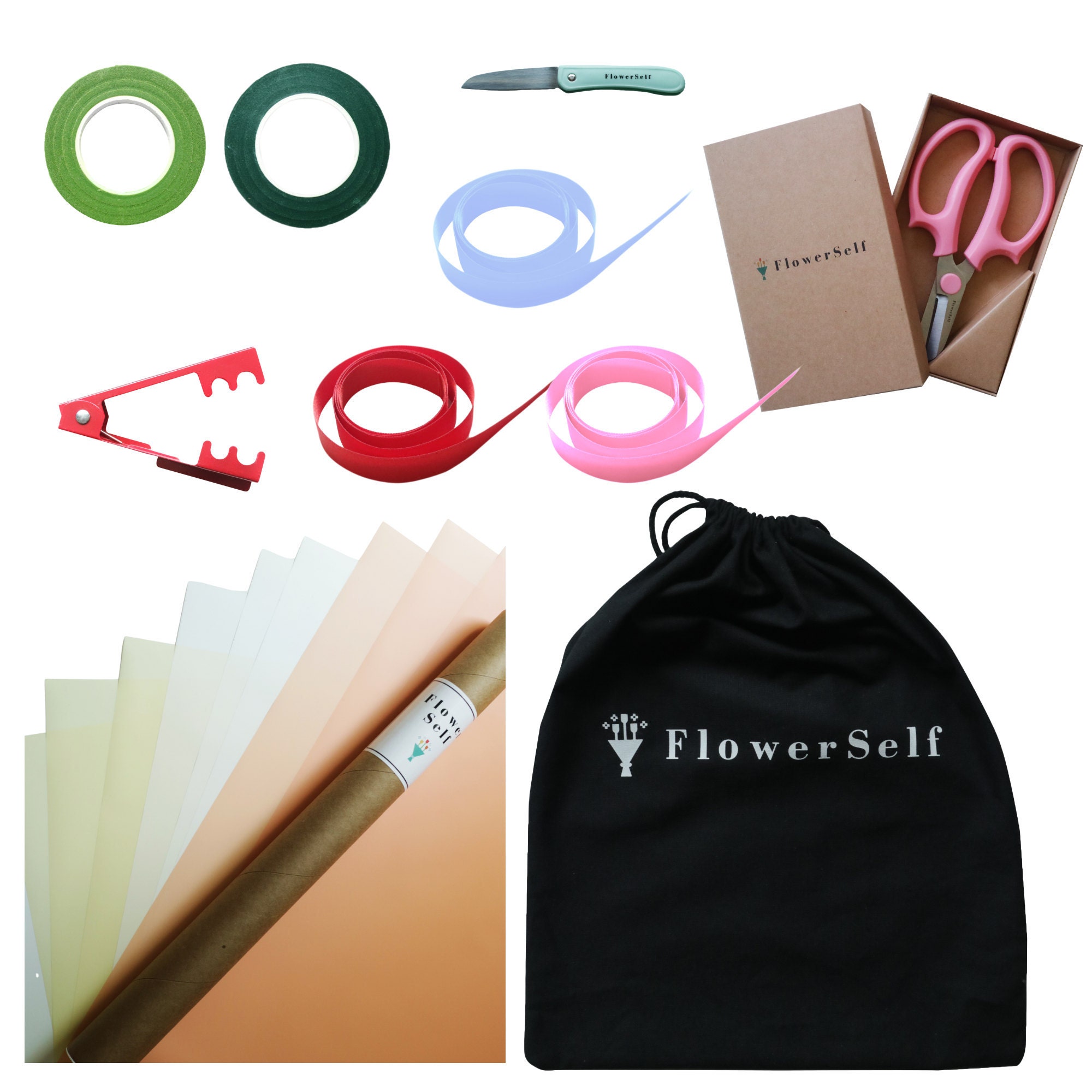 Flower Bouquet Design Starter Kit With Florist Tools, Floral Bouquet and  Flower Design Using Korean Style Waterproof Wrap, Create 3 Bouquets 