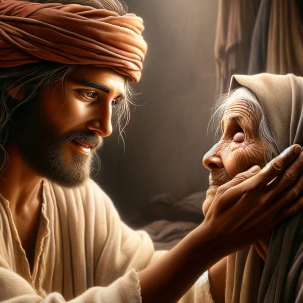 Christian Art jesus Rescuing an Owl Printable, Downloadable Painting