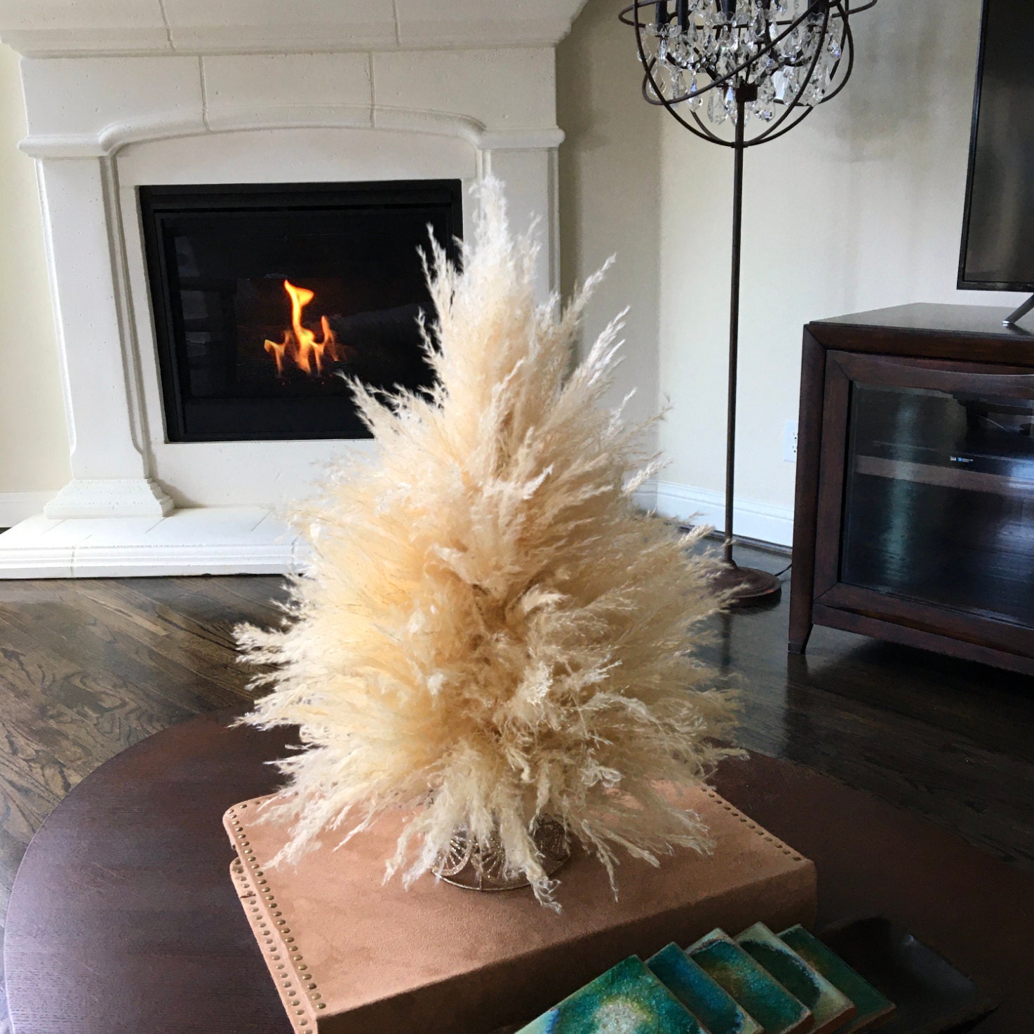 White Ostrich Feather Christmas Tree 5FT Tall Real