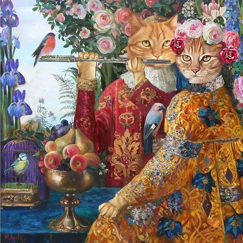Portrait De Chat Personnalisable Chat Costume En Roi Etsy