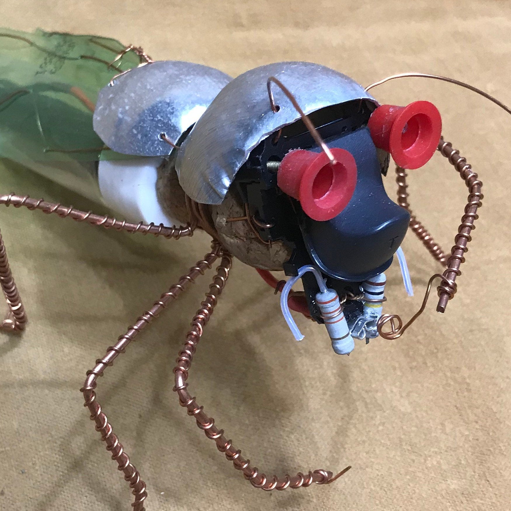 Insect Art Sculptures from recycled and found material by BugsUS