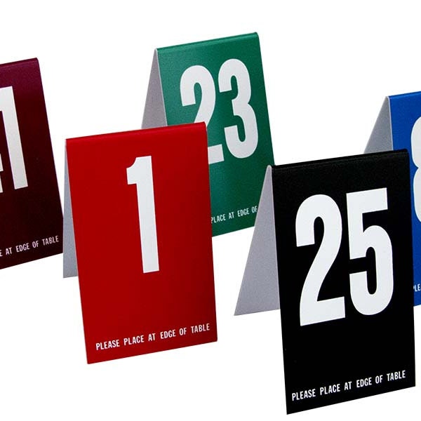 Plastic Table Numbers 1-100 Tent Style Mixed Color w/ White Num Free shipping 