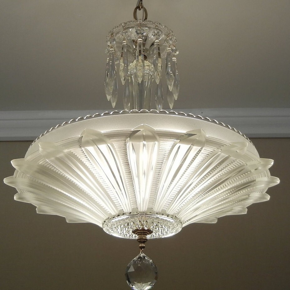 Antique & Vintage Light Fixtures & by VintageGlassLights on Etsy