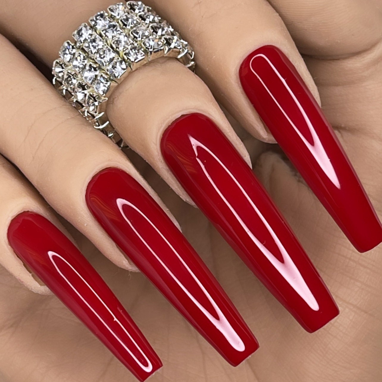 Luxurious Bling French Tip Press on Nails Free Prep Kit - Etsy