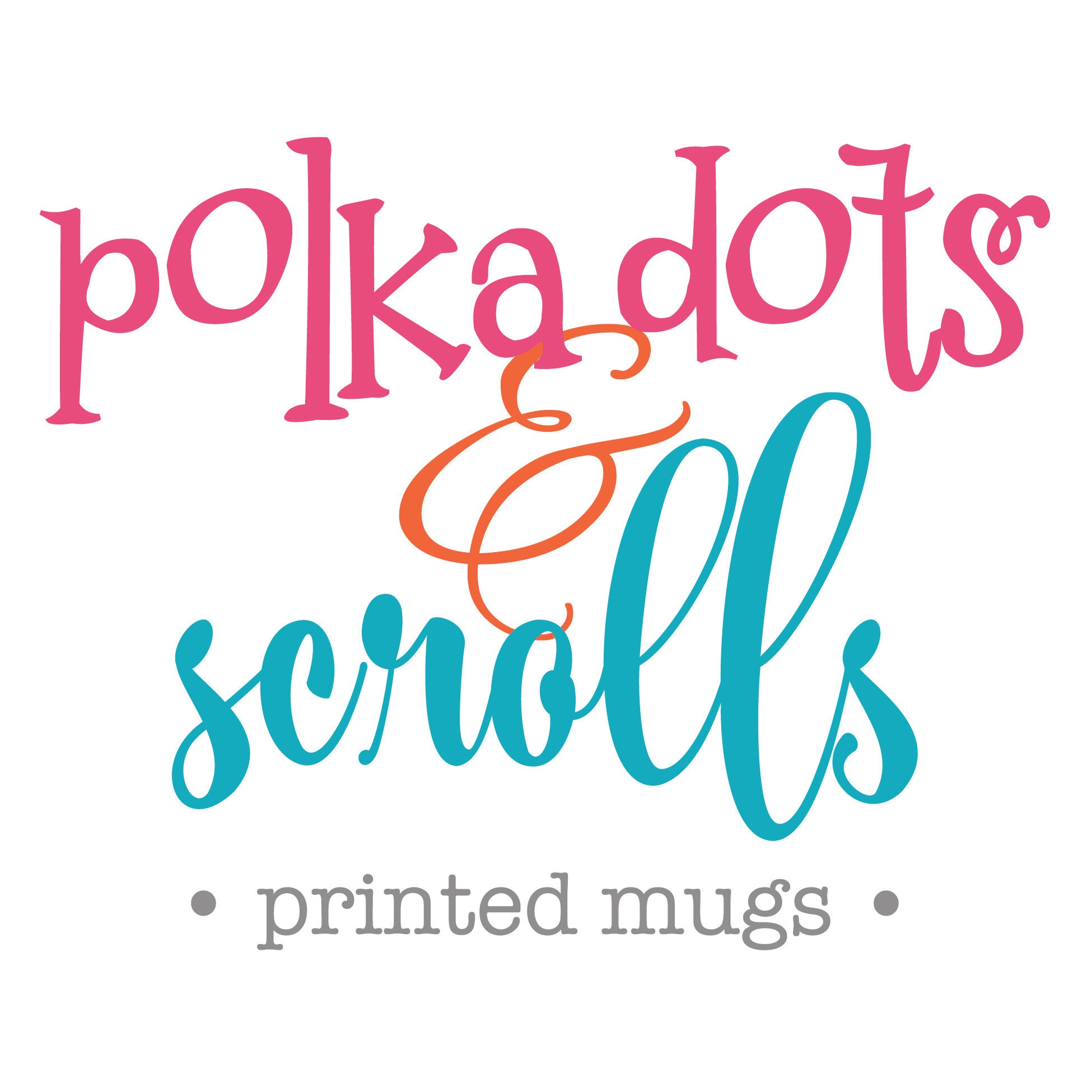 Printed coffee mugs and more by PolkaDotsandScrolls on Etsy