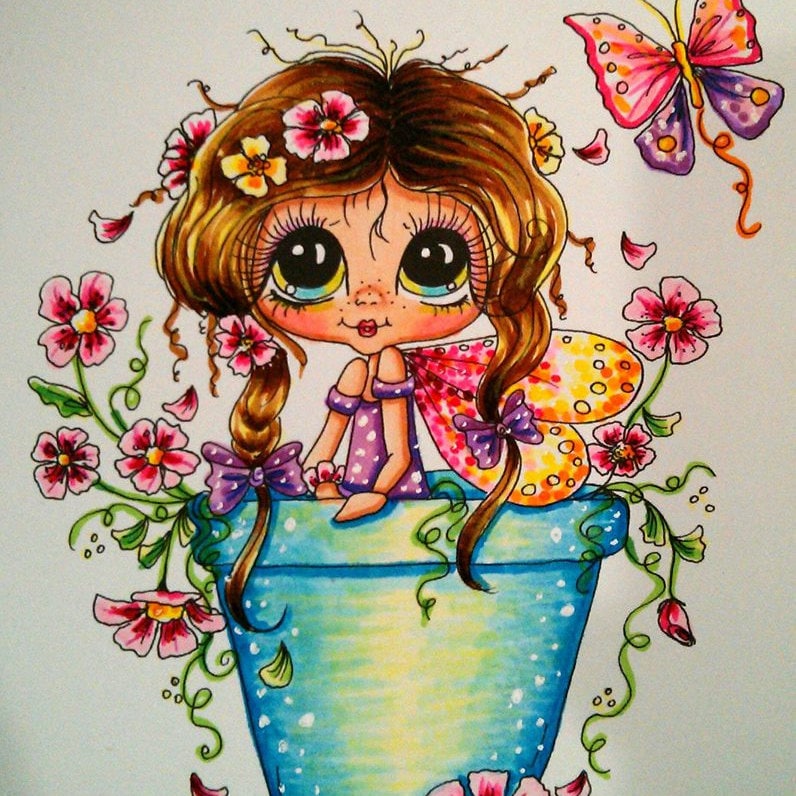 INSTANT DOWNLOAD Digital Digi Stamps Big Eye Big Head Dolls Digi My Besties remiximg 941 Dee Dee Dimples By Sherri Baldy
