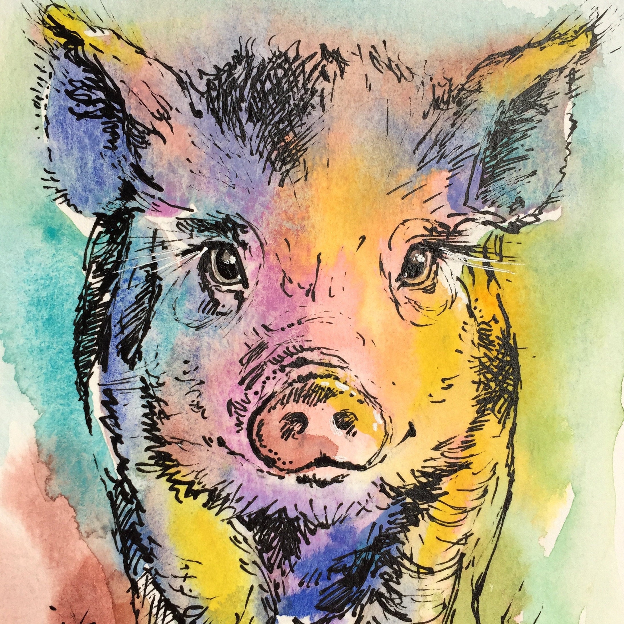 Animal Art Watercolors Vegan Art 10 to by DinaFarrisAppelArt