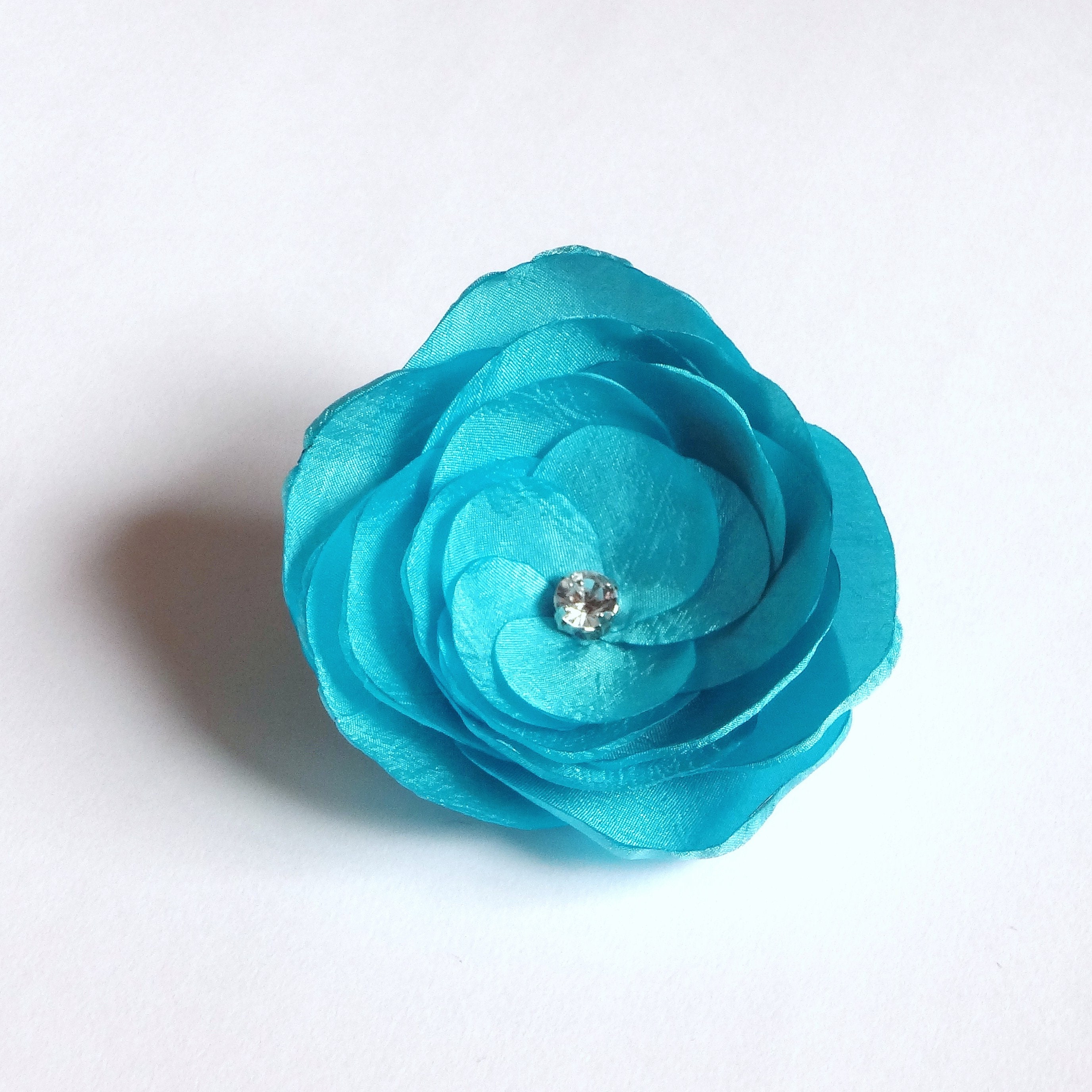 Handmade Khaki Organza Fabric Poppy Embellishment