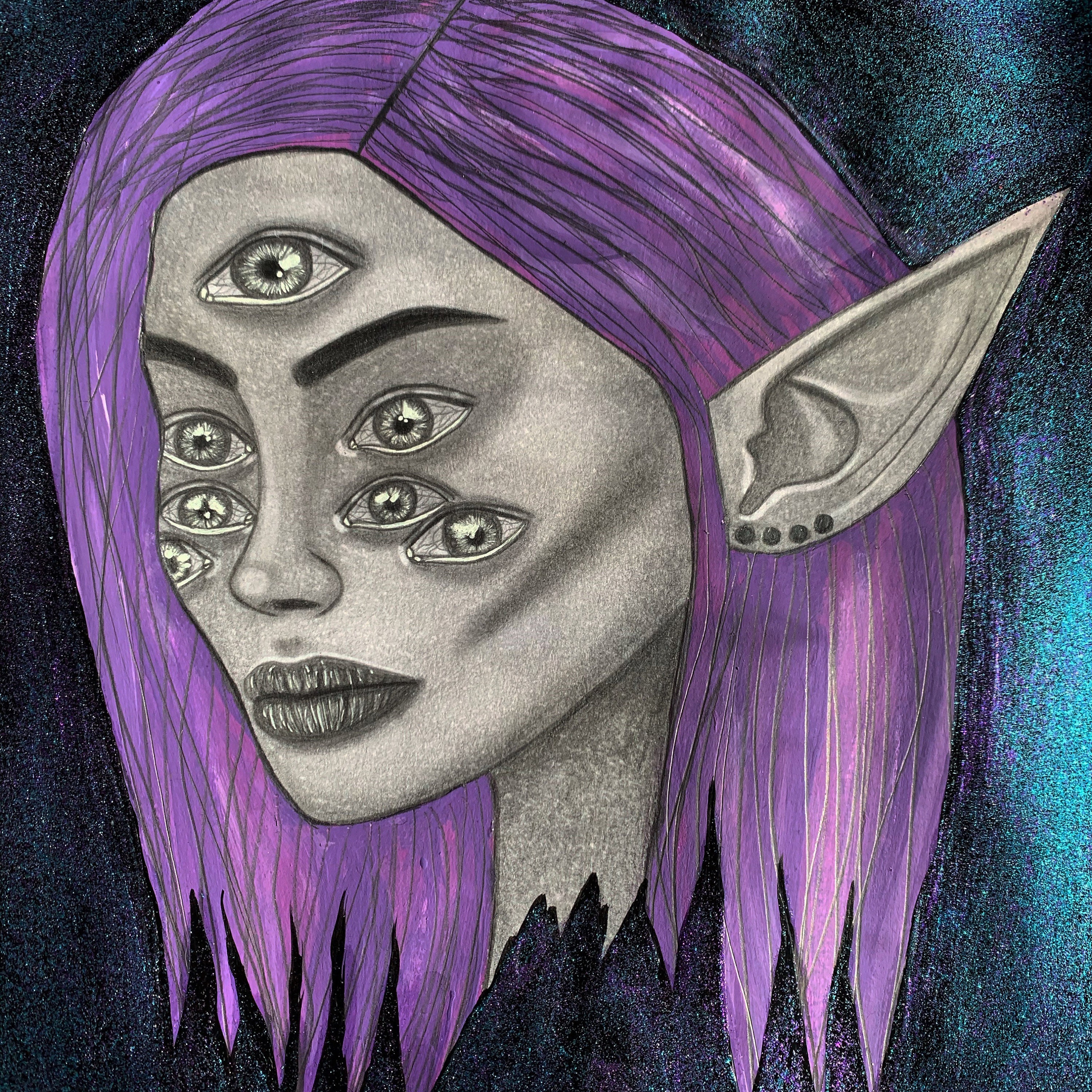 Distorting reality through mixed media art by JaniksArt on Etsy