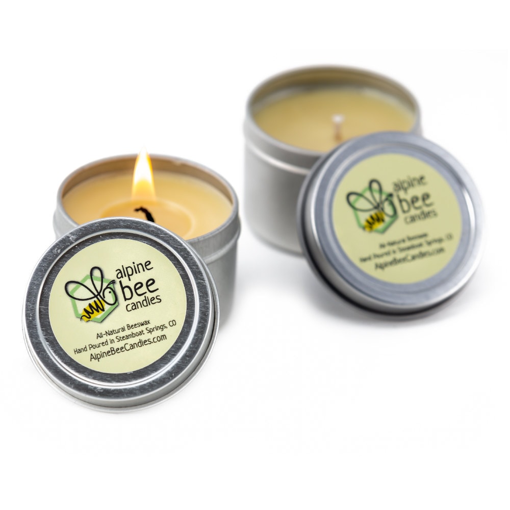 Main Street Christmas Beeswax Candle Tin Container Candle Travel Tin Natural Candle Scented 4 oz