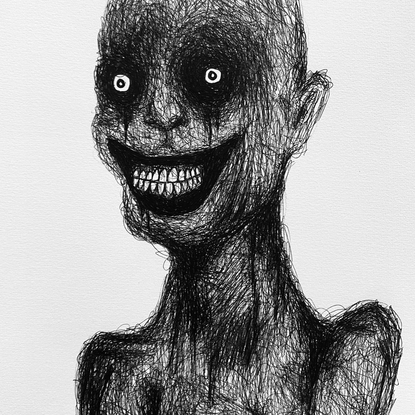 Tried to draw something unsettling/scary for the first time