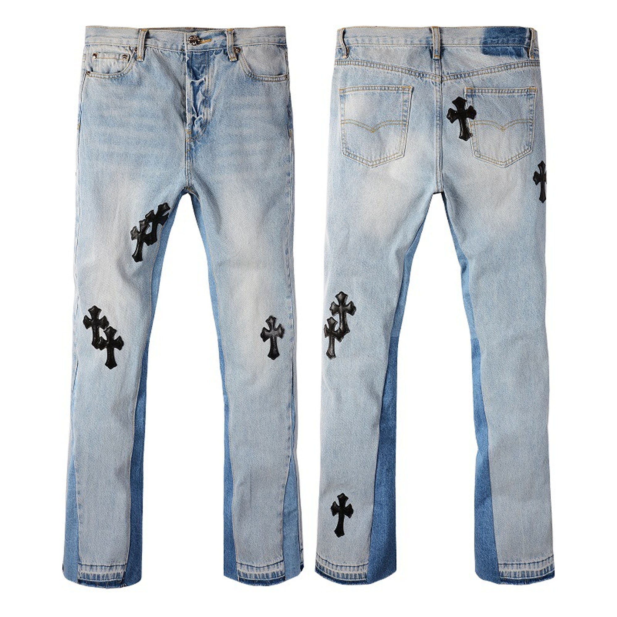 verontschuldigen Vernederen behuizing Light Blue Slim Fit Men's Jeansripped Patch Jeansvintage - Etsy