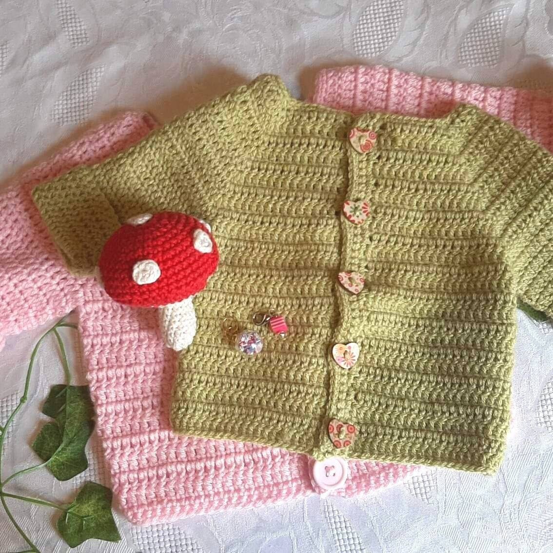 The Olivia Simple Baby Cardigan CROCHET PATTERN English Pdf US