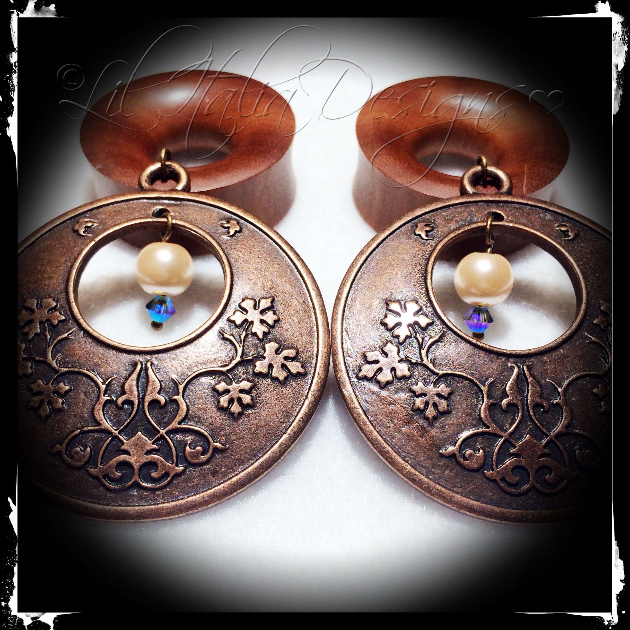 ONE OF A KIND Custom gauged earrings for by LilItaliaDesigns